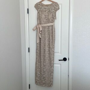 Adrianna Papell Beige lace dress